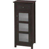 Chesterfield Wooden Floor Cabinet with Waffle Glass Door and Drawer