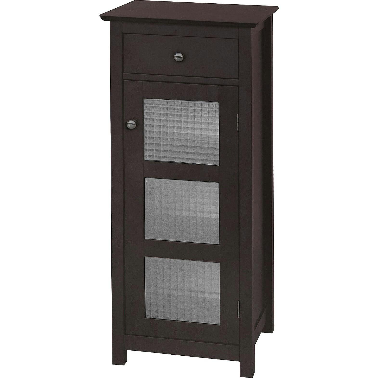 Chesterfield Wooden Floor Cabinet with Waffle Glass Door and Drawer