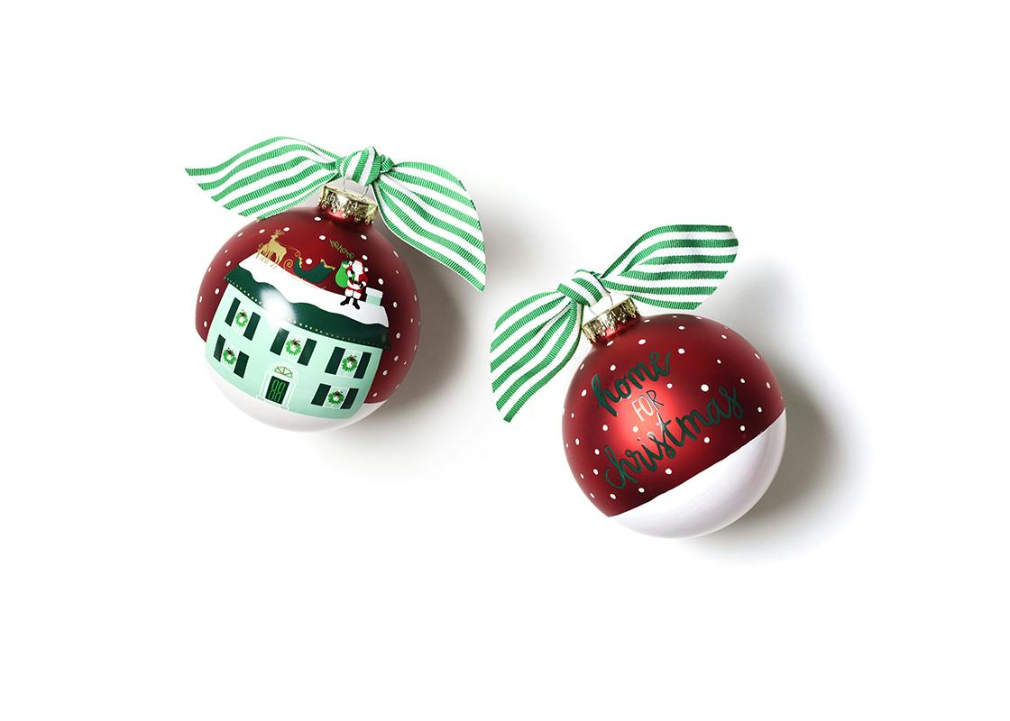 Home For Christmas Glass Ornament