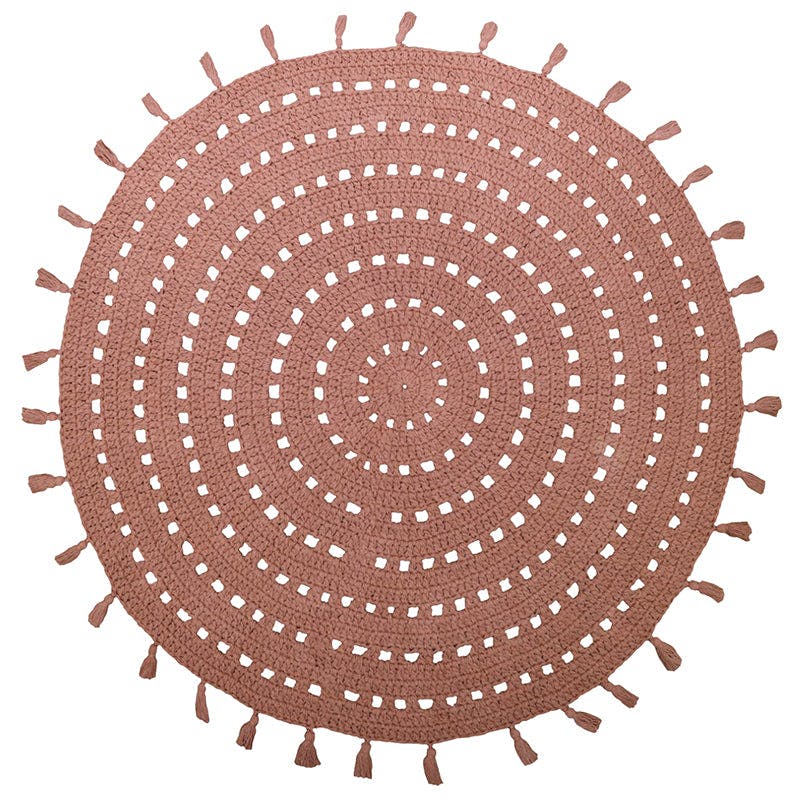 Nila Hand-Crocheted Tassel Round Rug