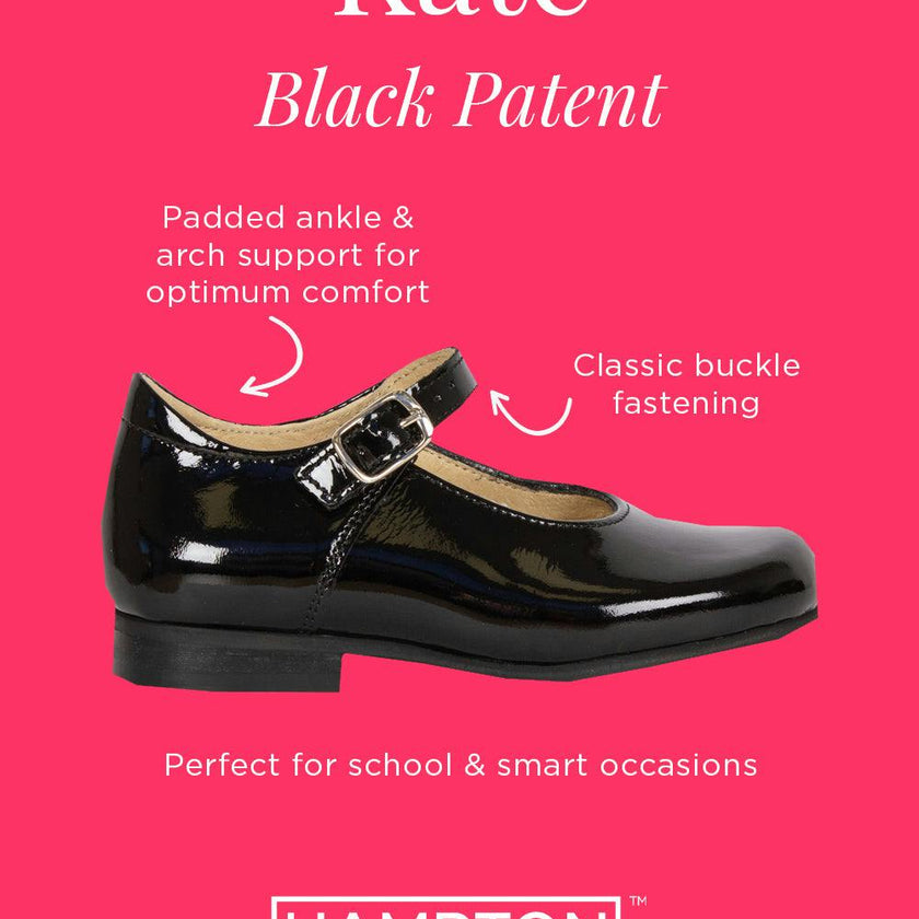 Hampton Classics Kate School Shoes in Black Patent