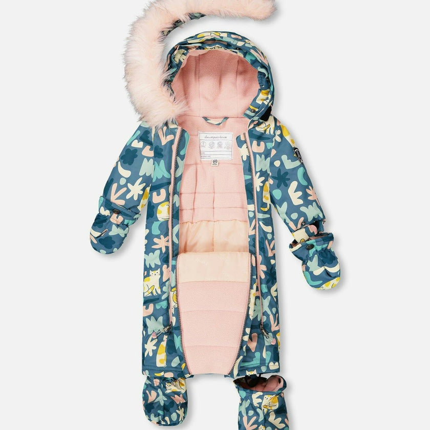 One-Piece Baby Play Snowsuit Designed for Car Seat