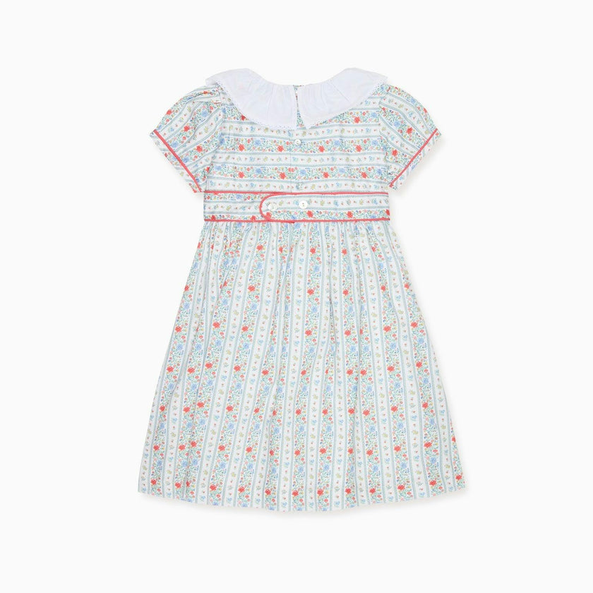 Ivory Rose Stripe Lana Girl Dress