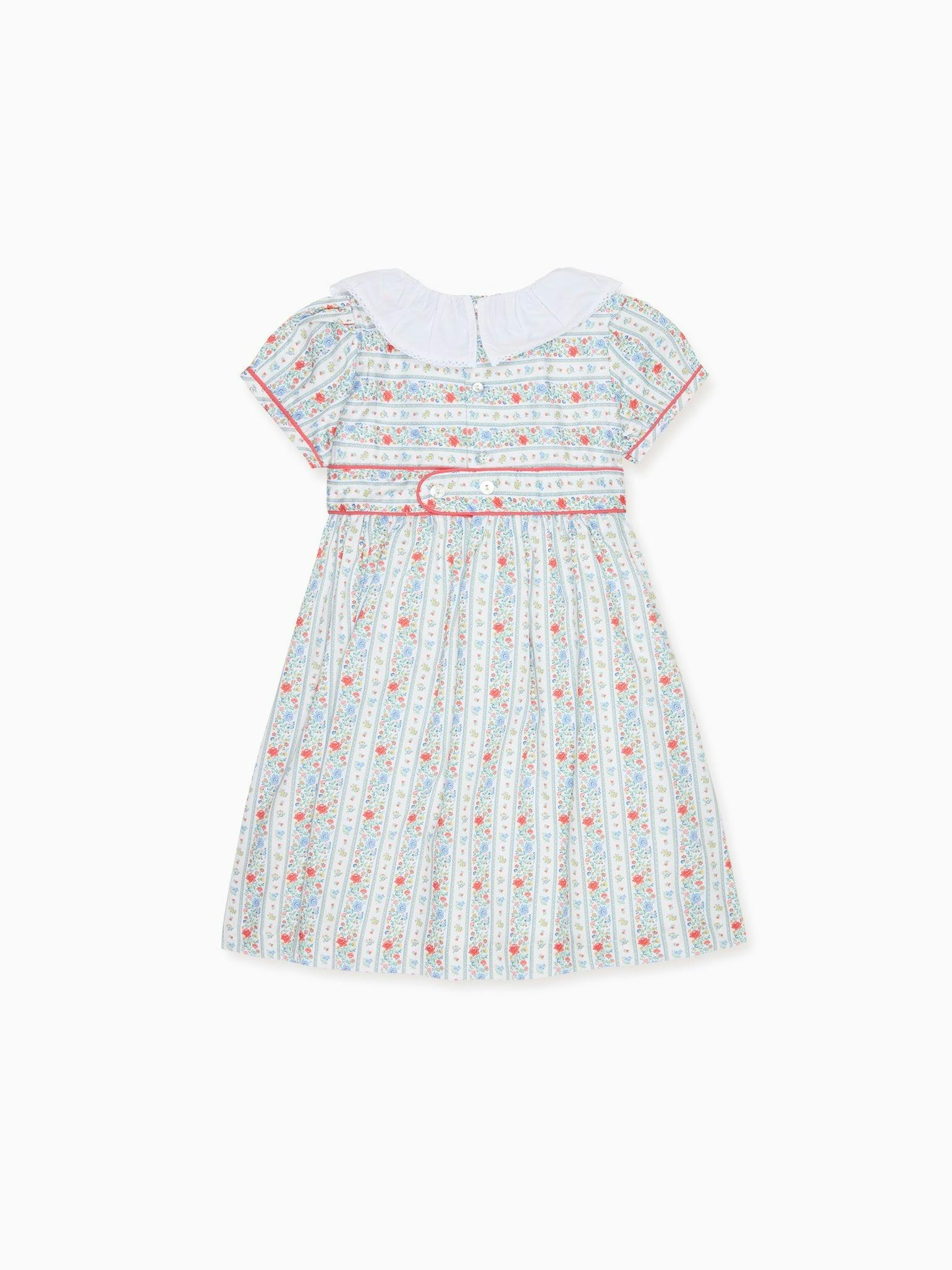 Ivory Rose Stripe Lana Girl Dress