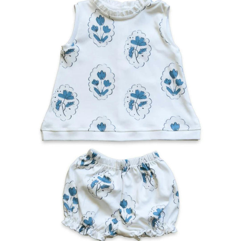 Dashwood Set | Tunic Top and Shorts | Medallion Flower White