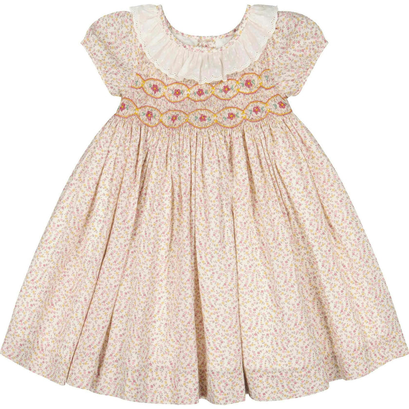 Isadora Short Sleeve Floral Smocked Dress