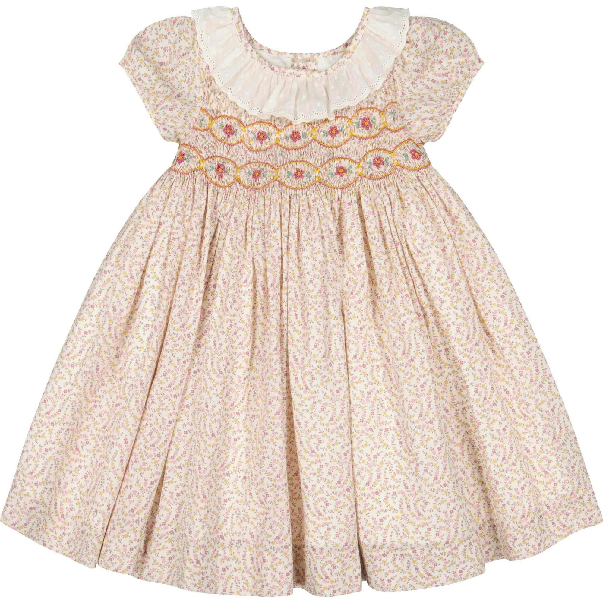 Isadora Short Sleeve Floral Smocked Dress