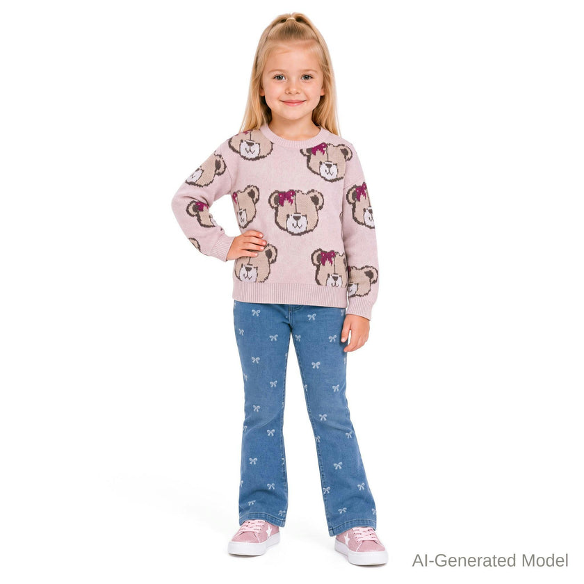 Girls Graphic Sweater | Bears & Bows