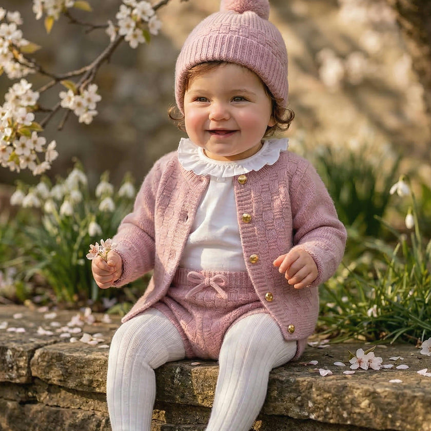 The Aspen Cashmere Baby Beanie | Rose