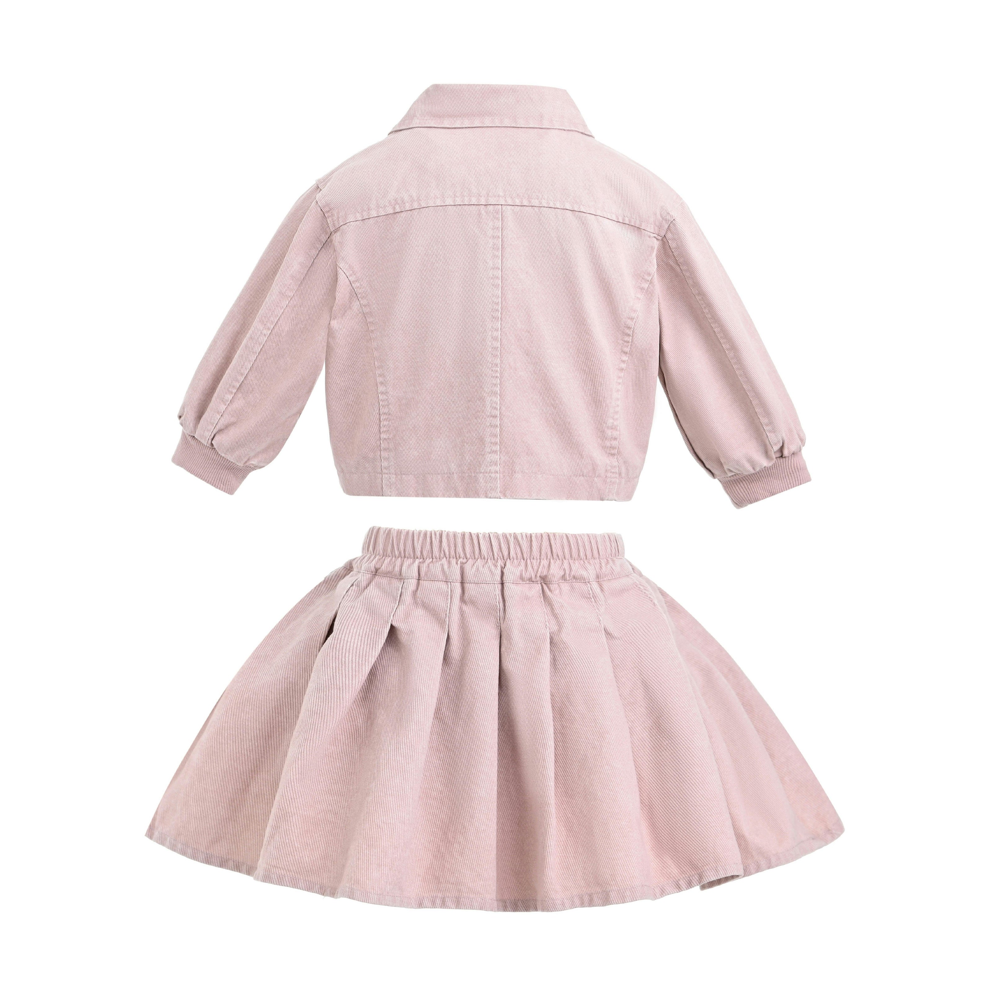 Light Pink Corduroy Skirt Set