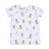 Bestie Dogs Blue - Short Sleeve Loungewear Set