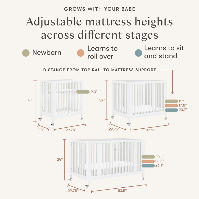 Babyletto Rolli 9-in-1 Convertible All-Stages® Crib with Bassinet & Toddler Bed Conversion Kits