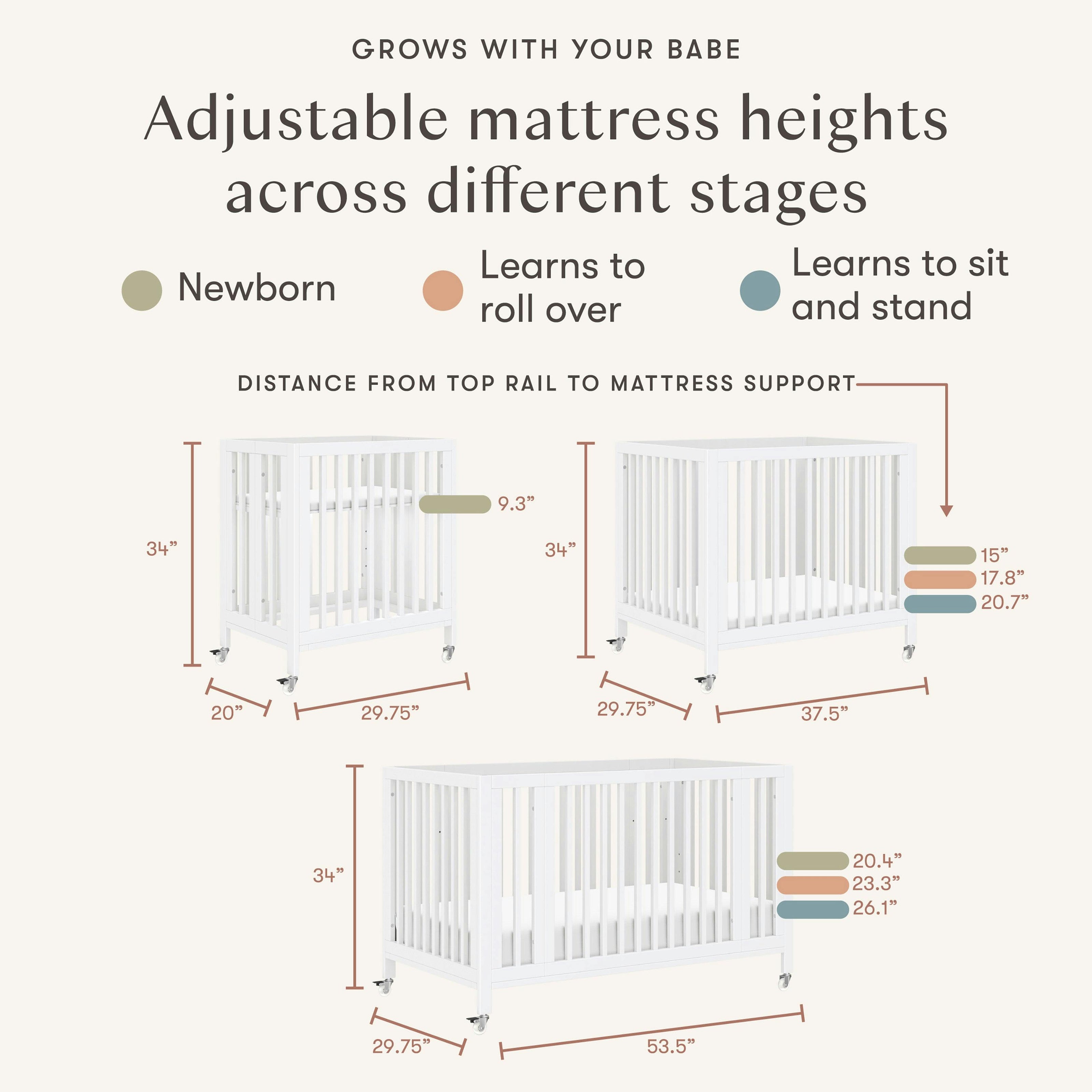 Babyletto Rolli 9-in-1 Convertible All-Stages® Crib with Bassinet & Toddler Bed Conversion Kits