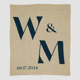 Custom Personalized Wedding Sustainable Knit Throw Blanket - Initials