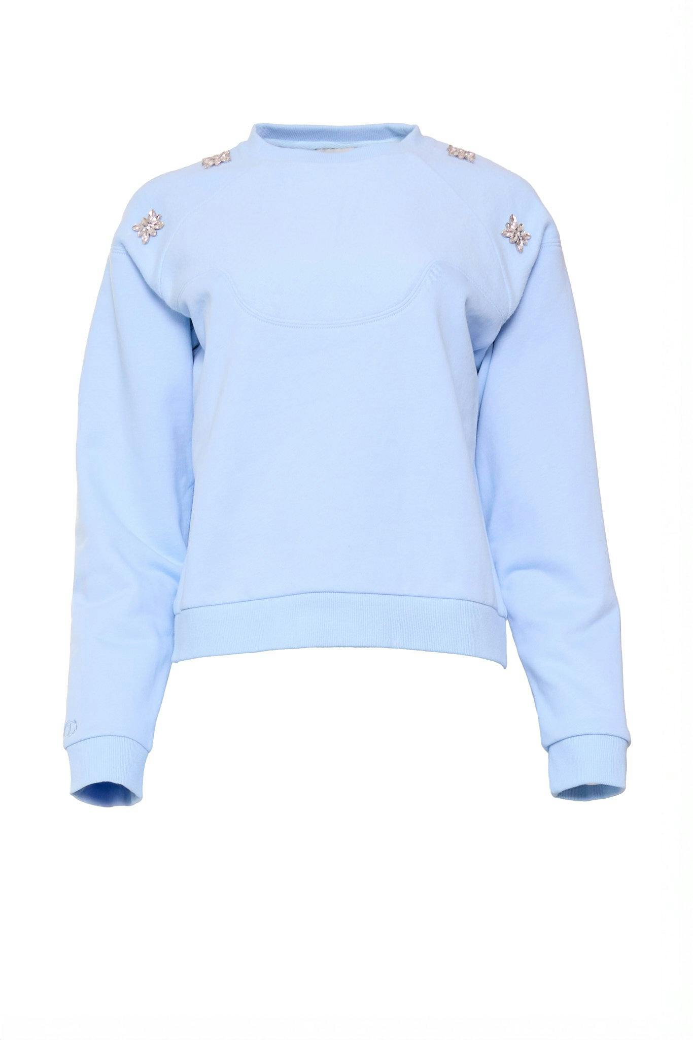 Casey Crewneck Sweatshirt in Light Blue