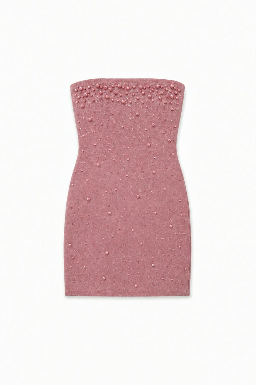 Pearl & Stud Rose Pink Mesh Iridescent Dress