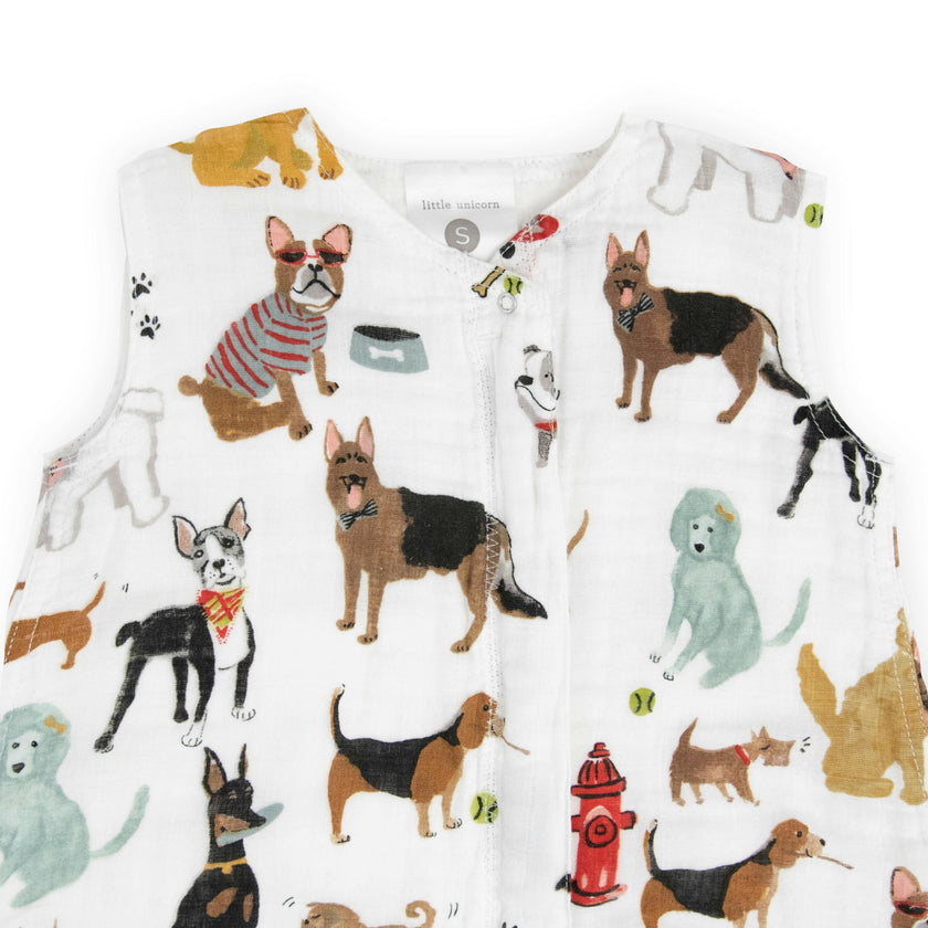 Cotton Muslin Sleep Bag - Woof