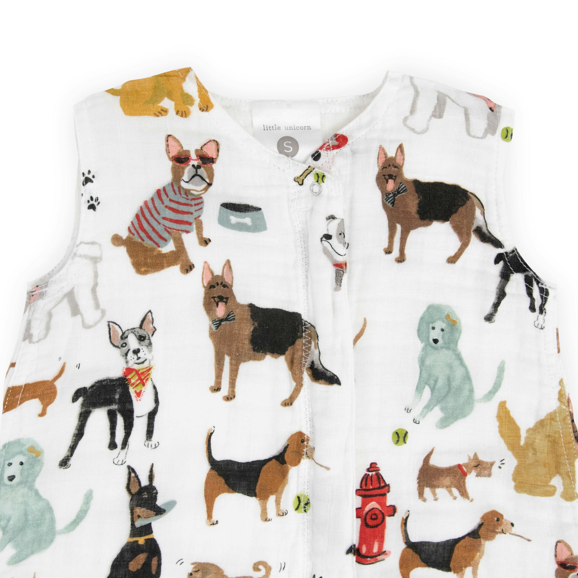 Cotton Muslin Sleep Bag - Woof