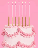 Pink + Gold Glitter Candles - 10 birthday candles