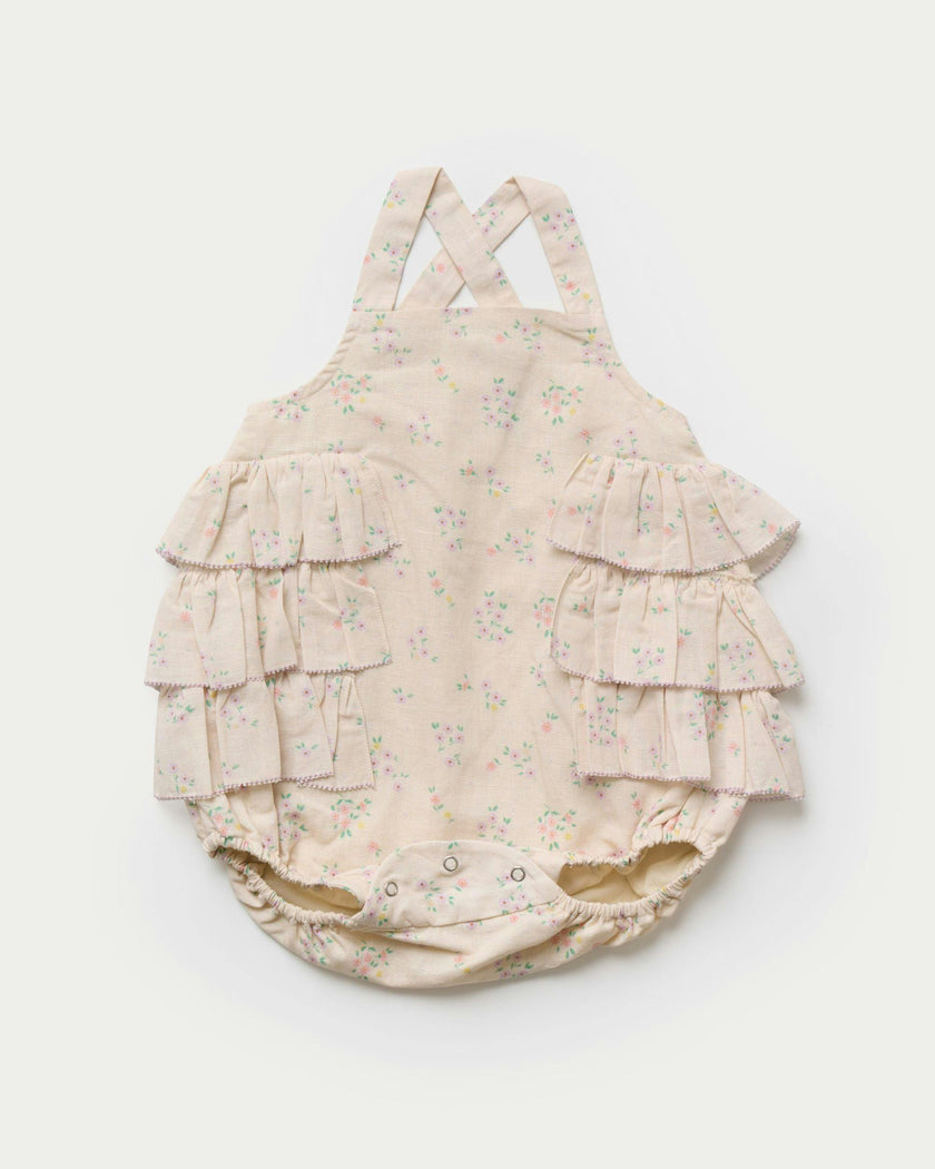 Edie Baby Romper - Painted Bouquet print