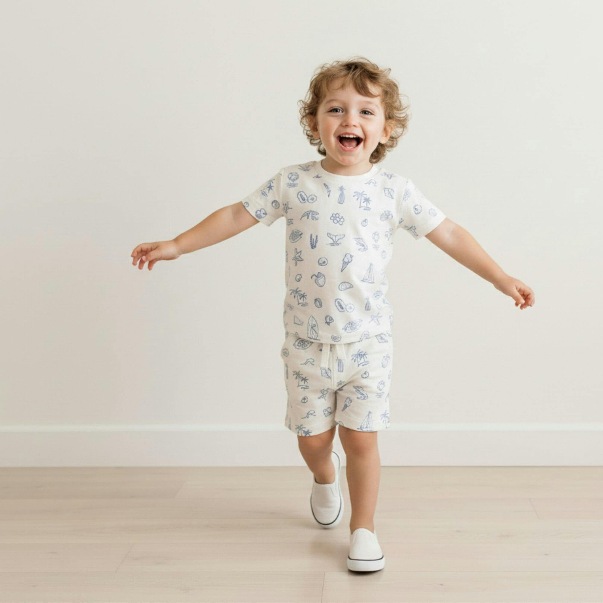 Organic Tee & Shorts Set - Coastal