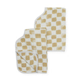 Cotton Muslin Burp Cloth 2 Pack - Adobe Checker
