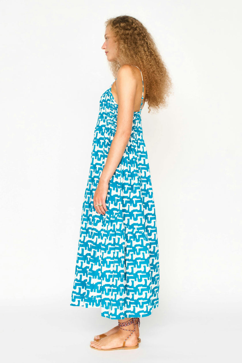 Janeiro Dress in Azure Popova
