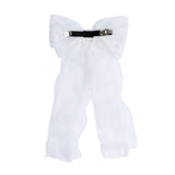 White Sheer Embroidered Organza Lace Hair Clip