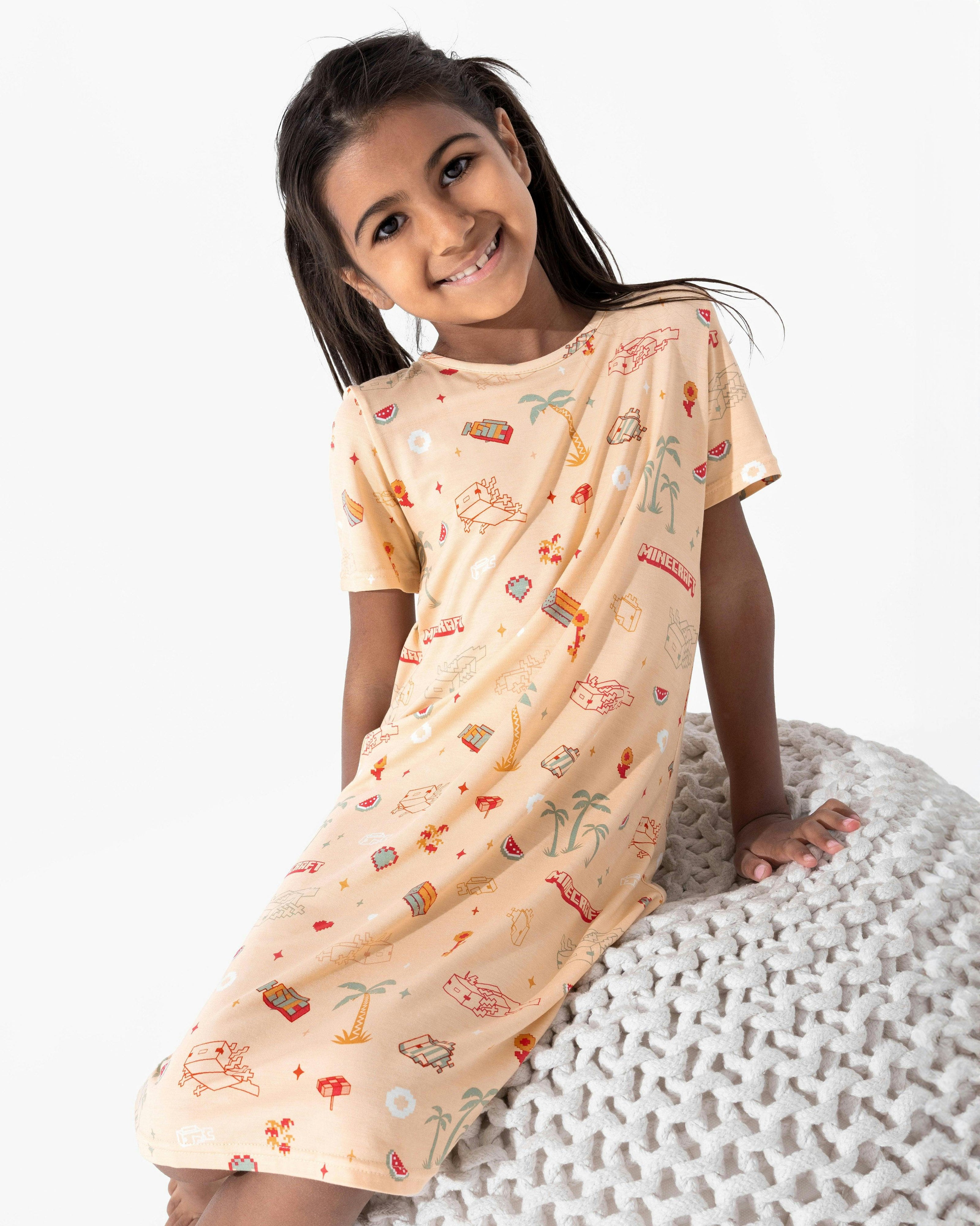 Minecraft: Summer Vibes Bamboo Girls' Short Sleeve Dress
