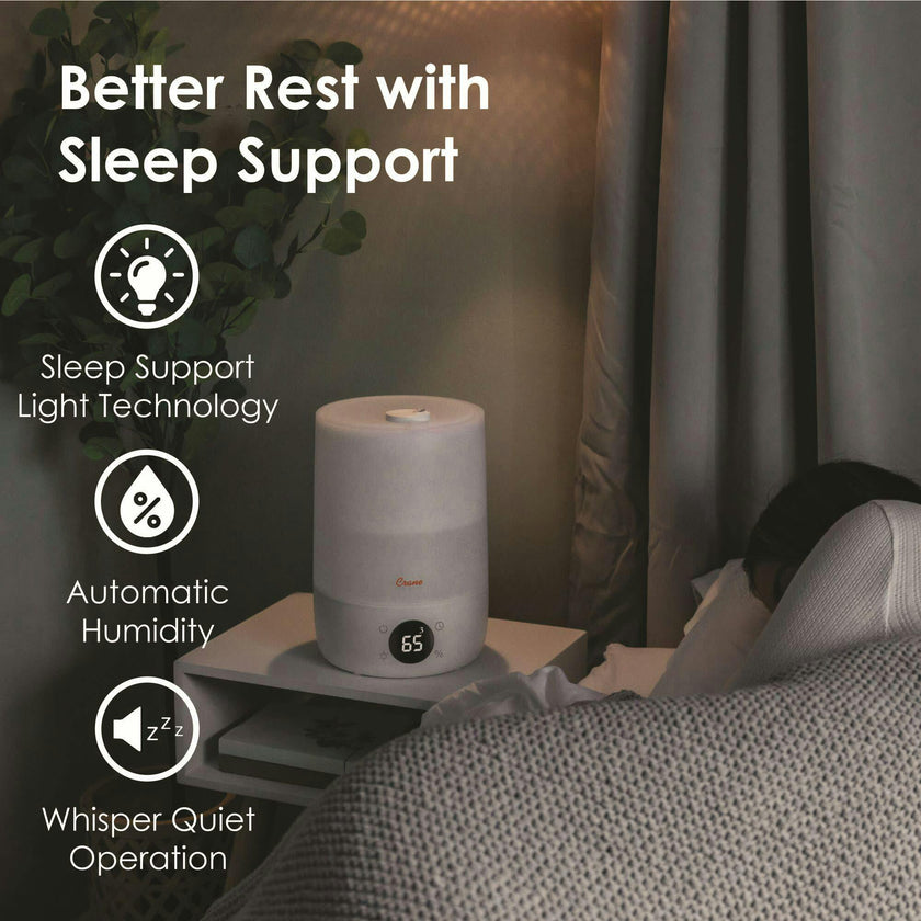 Top Fill Cool Mist Humidifier – 1.2 Gallon with Sleep Support Light & Essential Oil Tray
