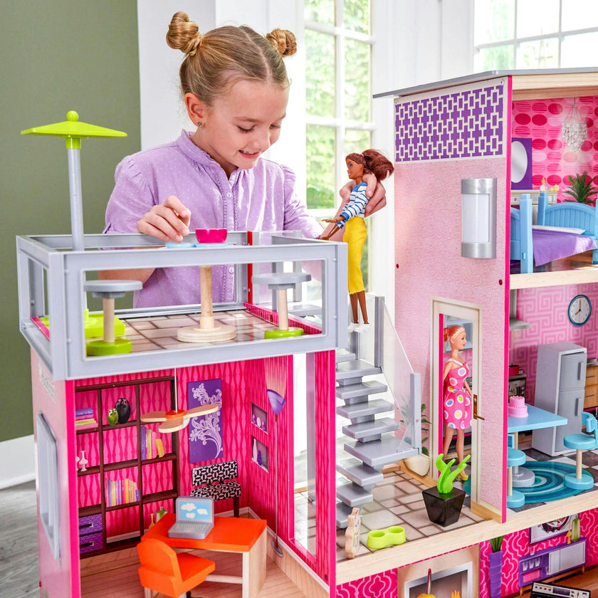 Uptown Wooden Dollhouse with Lights & Sounds