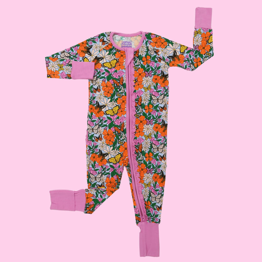 Butterfly Garden Ruffle Romper