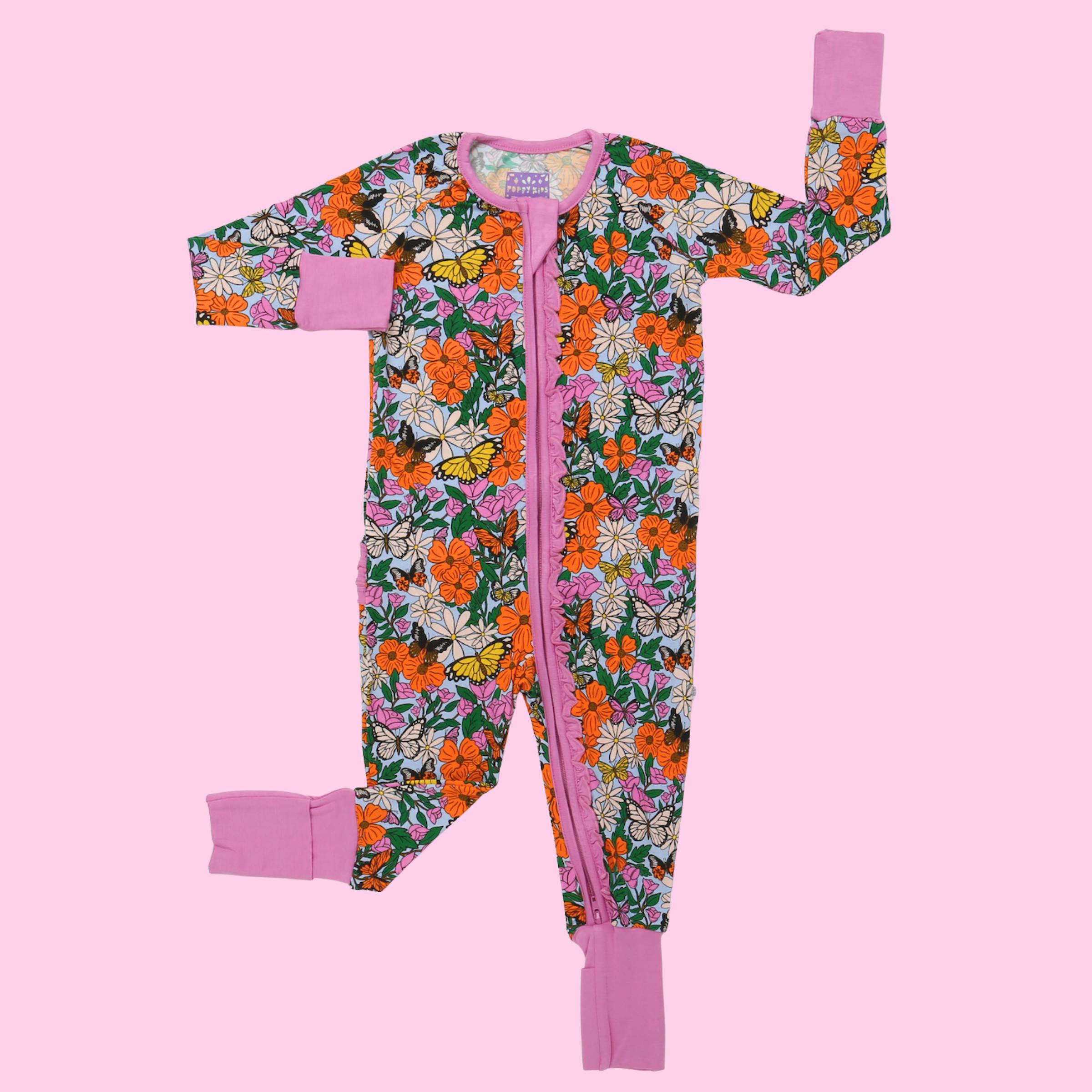 Butterfly Garden Ruffle Romper