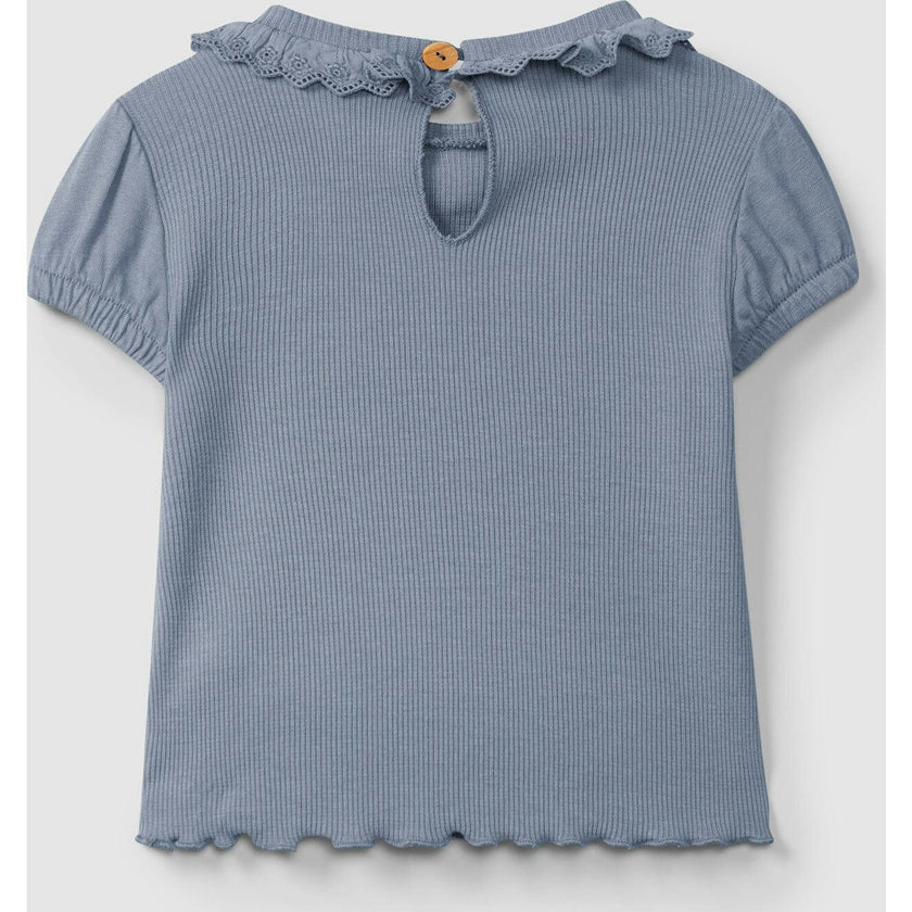 Cap Sleeve Ruffle Collar Top