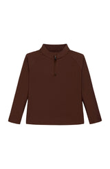 brown retro half-zip