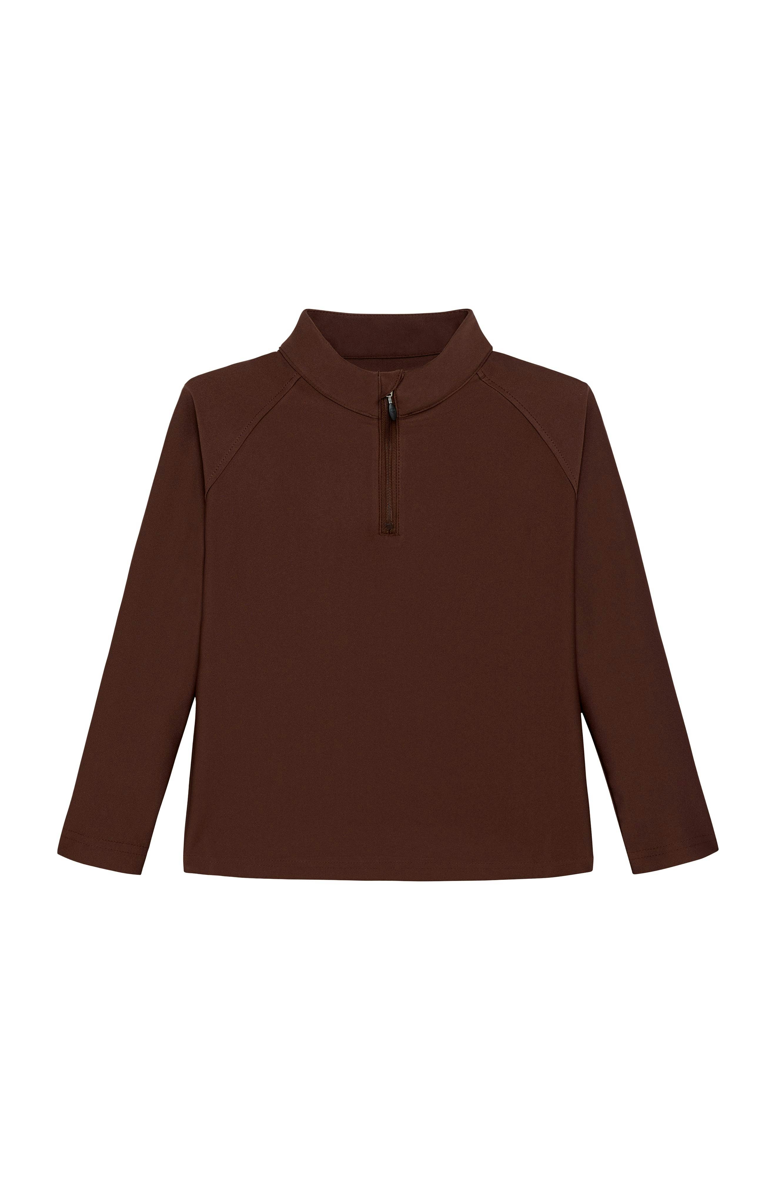 brown retro half-zip
