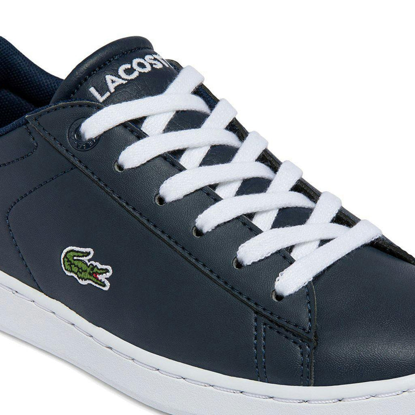 Navy Logo Leather Trainers