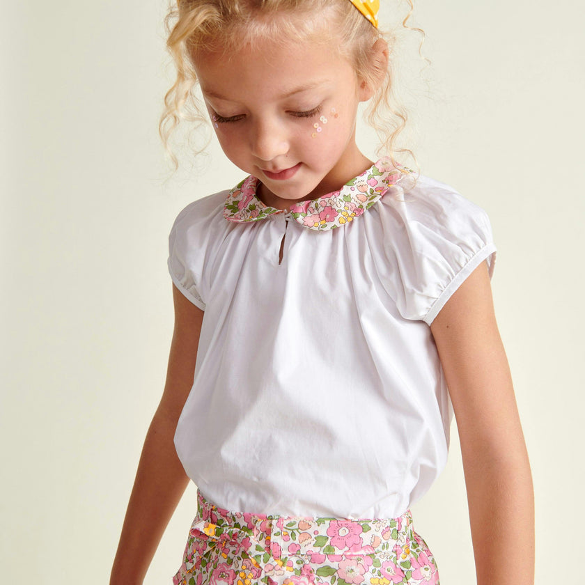 Made With Liberty Fabric Girls blouse Rose