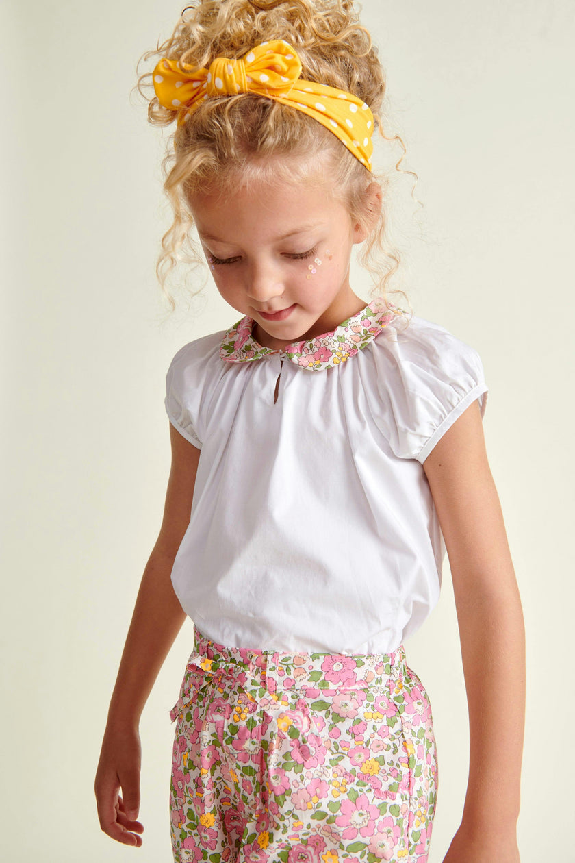 Made With Liberty Fabric Girls blouse Rose