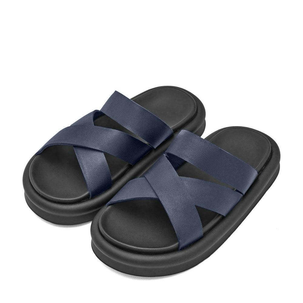 Cove Leather Cross-Over Strap Sandals