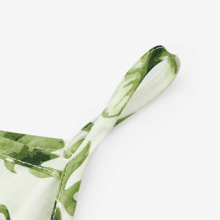 Island Leaf Linen Tiered Dress