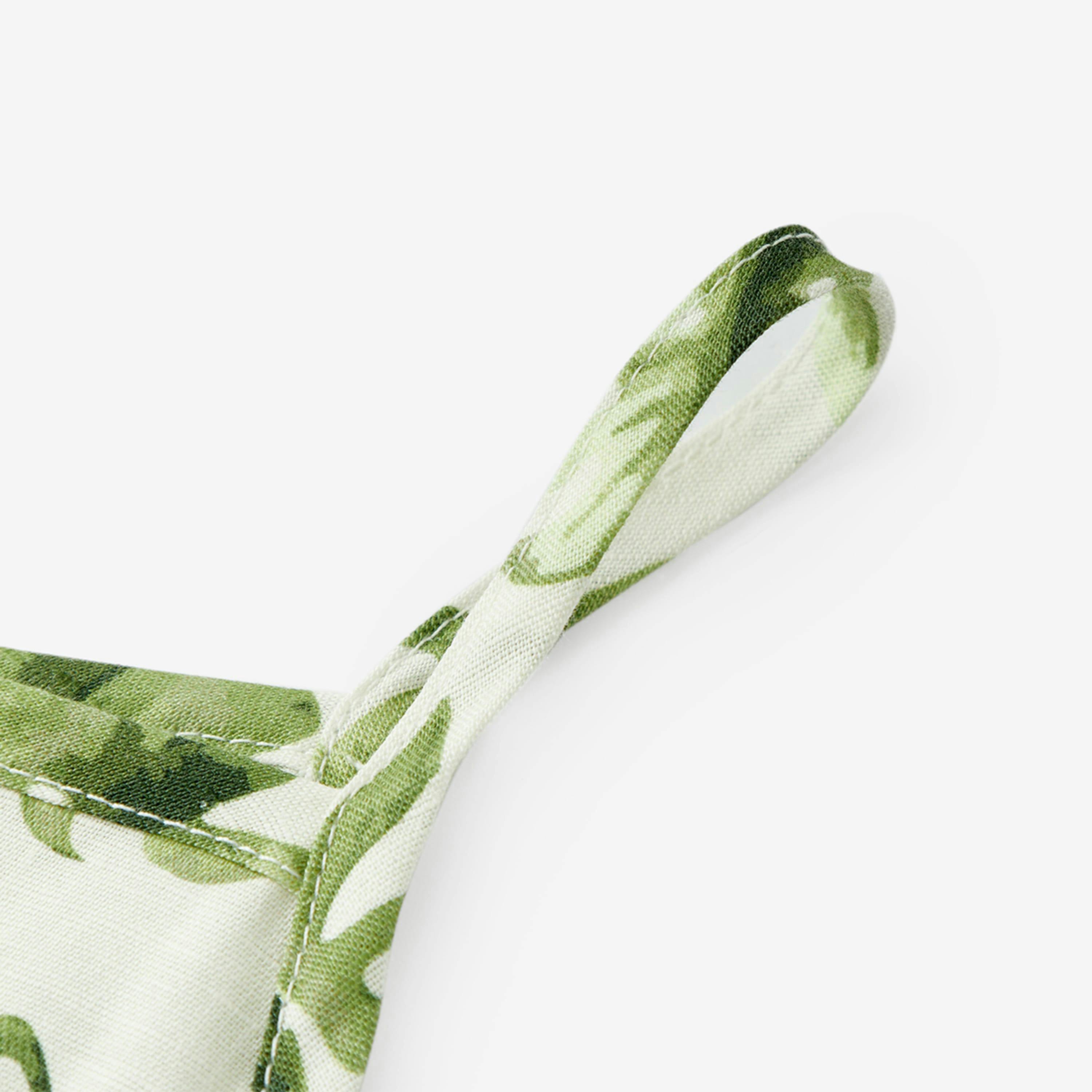 Island Leaf Linen Tiered Dress