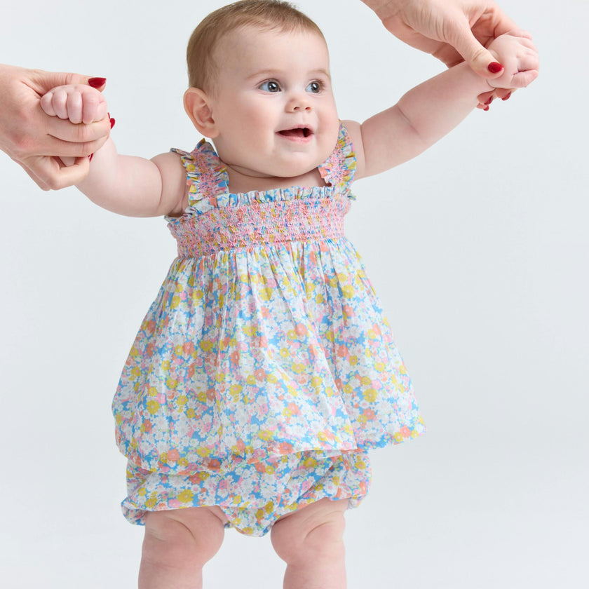 baby girls jasmine blossom smocked top and bloomer set