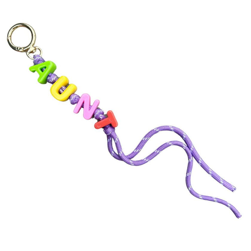 AUNT Keychain Bag Charm, Purple