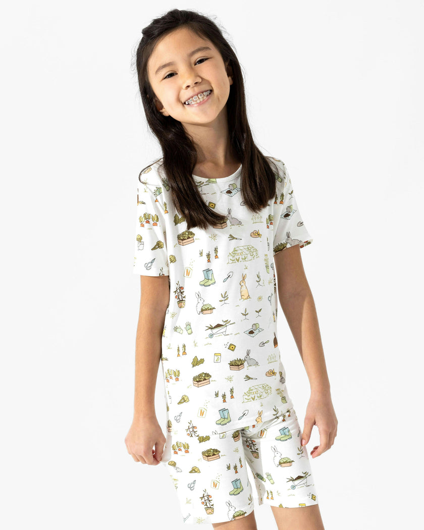 Bunny Garden Bamboo Kids Pajama Short Set