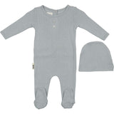 Simple Pointelle Footie and Beanie Set