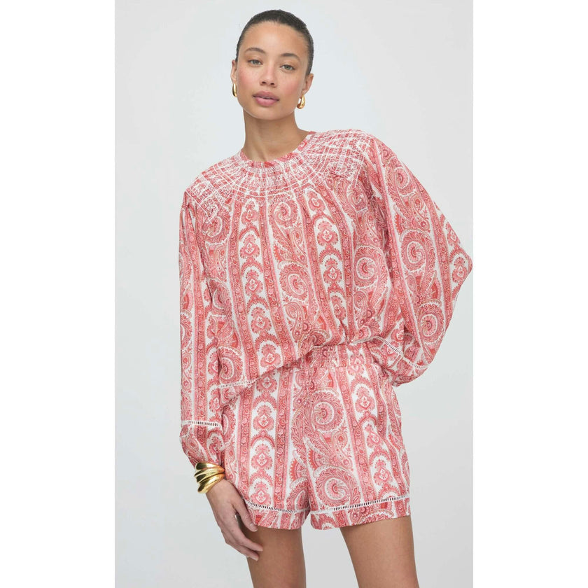 The Skye Top - Coral Corsica Paisley