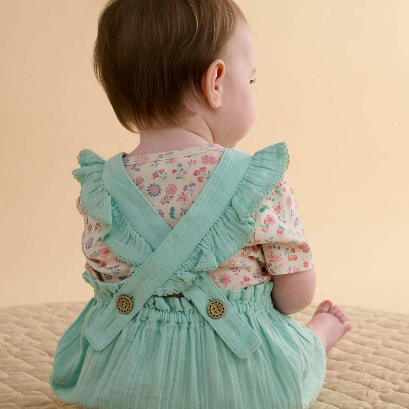 Embroidered Overall Set Aloe