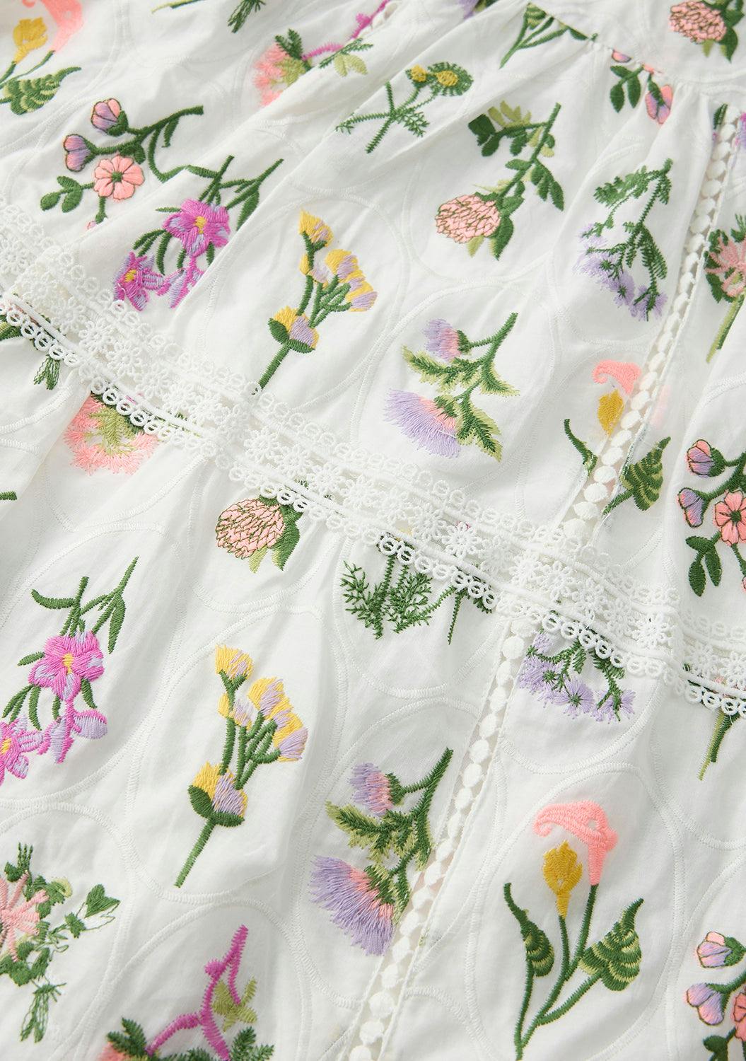 Emely Frill Embroidered Maxi Dress