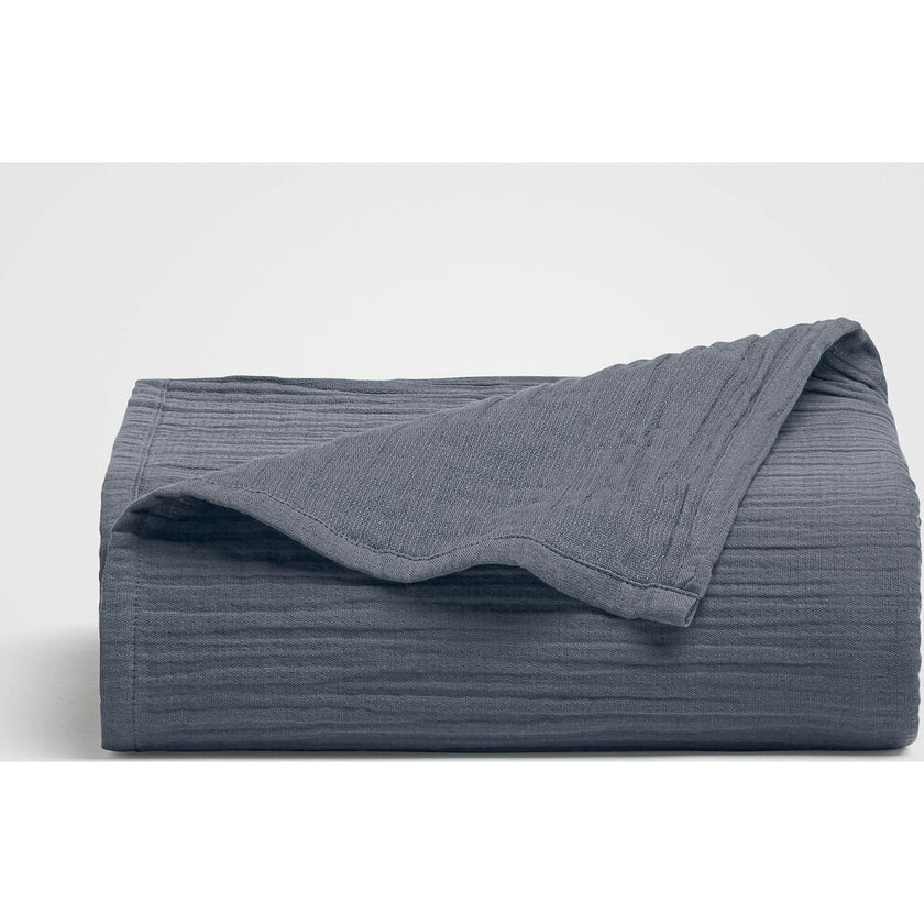 Oasis Crinkled Comfort Flat Sheet, Blue